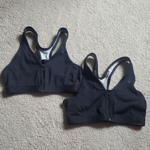 Champion Double Dry Black Sports Bra With Zipper